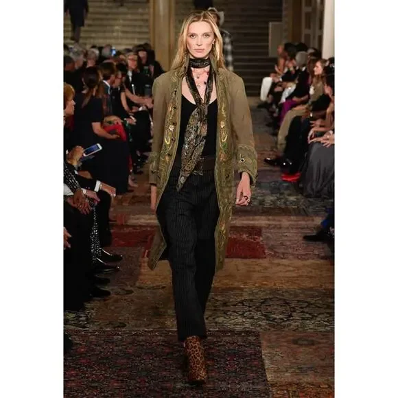Ralph Lauren Collection Embroidered Military Coat Runway Embellished Formal $9K - Picture 5 of 9